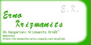 erno krizmanits business card